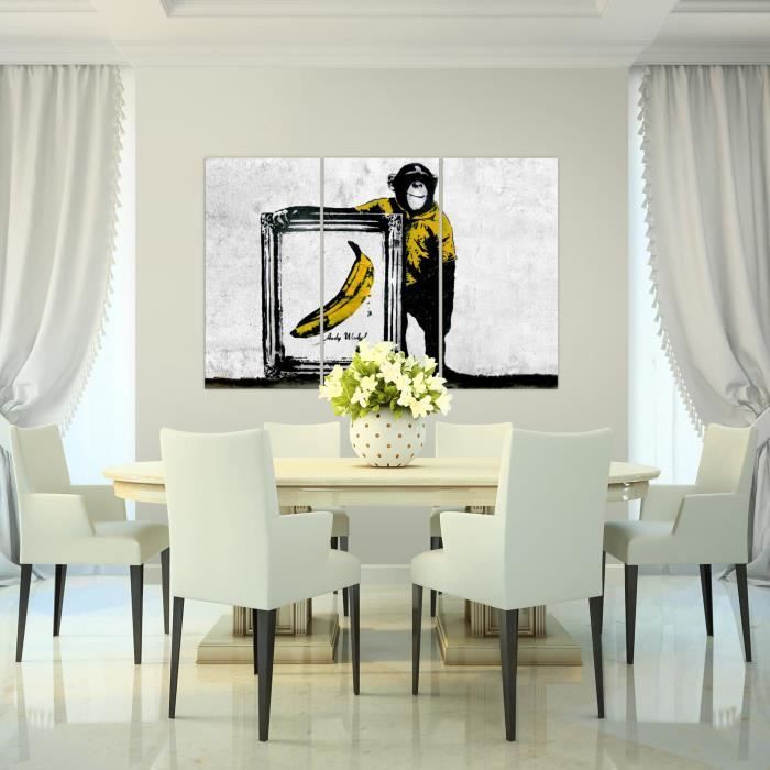 Images sur toile sur cadre 80 x 60 cm banksy pret a accrocher