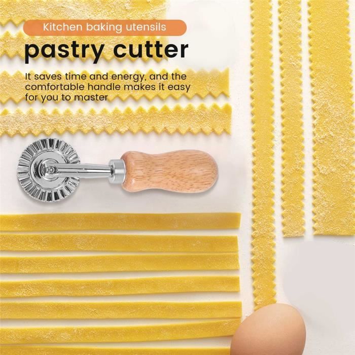 Roue à Pâtisserie Coupe-pâte - Pour Raviolis, Pâtes Fraîches - Manche En Bois, Lame En Métal