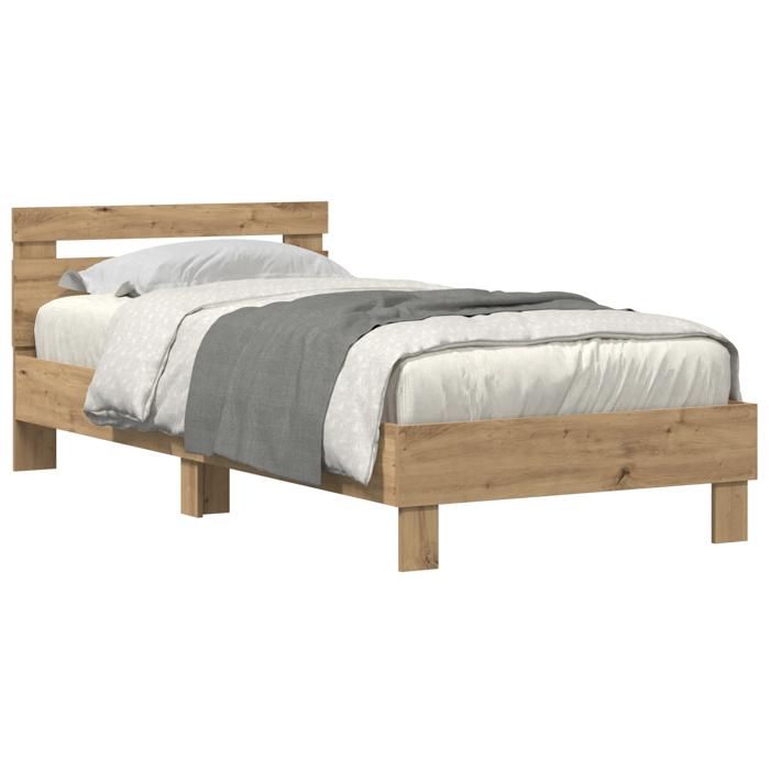 Lit en chêne massif avec sommier et matelas - Vinci Lit en chêne massif avec sommier et matelas - Vinci