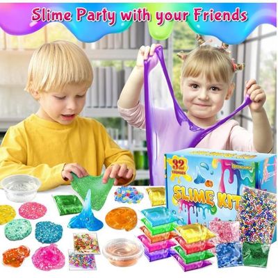 Kit Slime DIY YOPINSAND Kit Slime 40 Couleurs – Slime Cristal Clair + Glow Dans Le Noir – Paillettes, Mousses, Breloques – Cadeau Enfant Fille