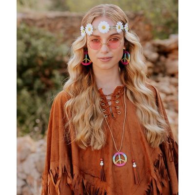 Xinnun 20 Pièces Ensemble d'Accessoires de Costume Hippie Années 60 et 70 Bandeau Couronne de Fleurs Lunettes de Soleil Bracelet Perlé Collier de Signe de Paix pour la Fête Disco Soirée à Xinnun 20 Pièces Ensemble d'Accessoires de Costume Hippie Années 60 et 70 Bandeau Couronne de Fleurs Lunettes de Soleil Bracelet Perlé Collier de Signe de Paix pour la Fête Disco Soirée à