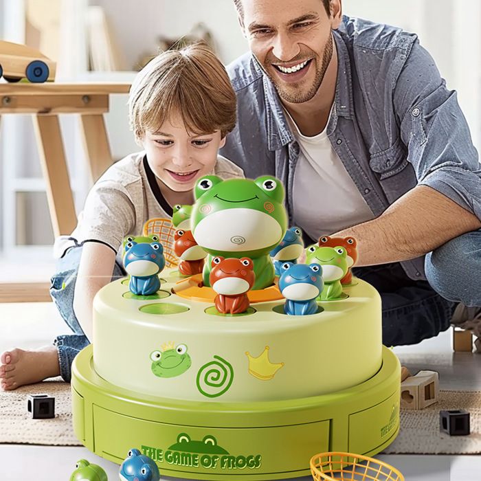 amusants pour grenouilles rebondissantes - 15 grenouilles interactives sautant à la pression des doigts avec seau de stockage | Ensemble de jeu créatif parent-enfant pour garçons et filles