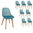 Chaise longue bleue - ALICIA-CHAISE - Lot de 8 chaises - Stables et durables - Capacité de charge 120 kg-0