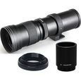 Objectif de zoom manuel 420-1600mm F / 8.3-16 Super Telephoto +T2 Adaptateu pour  Canon Digital EOS60D,70,7D,T1i, T2i, T3, T3i,-0