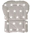 Coussin pour chaise haute universelle ROBA Little Stars - Gris et blanc - Confortable et lavable-0