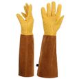 Gants de soudage, gants de soudage des gants en cuir résistant à la chaleur longue résistant à l'épine robe de jardinage,ets l 1pair-0