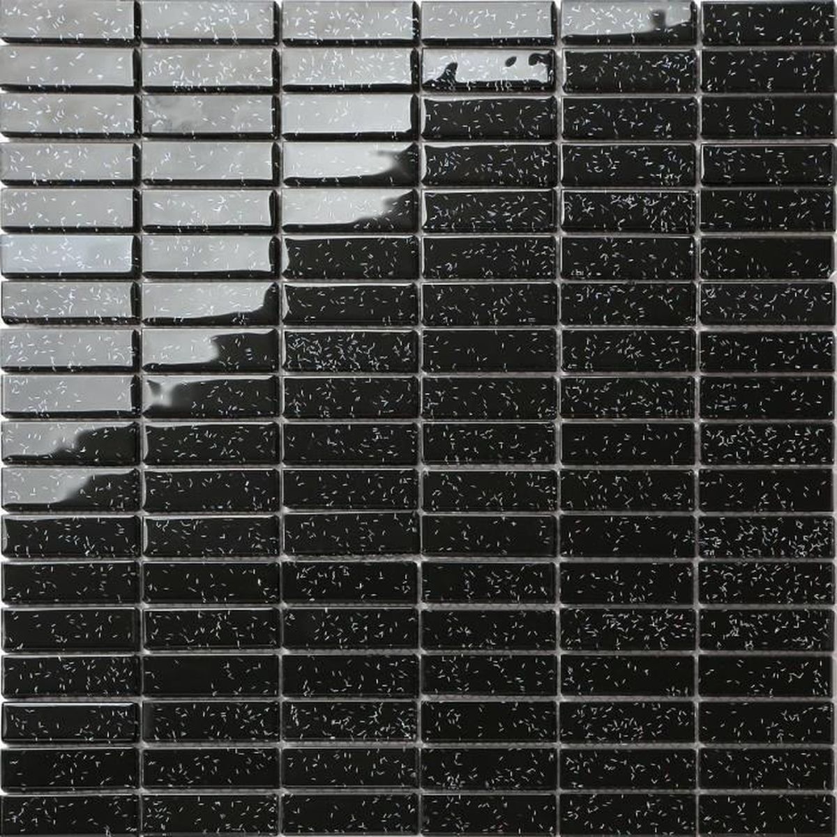 Carrelage Mosaique En Verre Noir Avec Des Paillettes Multicolor
