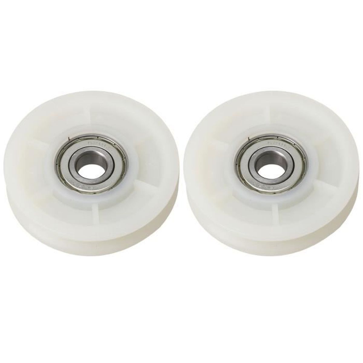 Poulie de câble en nylon de porte de garage de 2 pièces 70x14mm Roulement de roue libre Beige