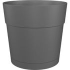ARTEVASI Pot de fleurs rond CAPRI LARGE - Plastique - Réservoir d'eau - diamètre 35 cm - Anthracite - L 34,6 x P 34,6 x H 33,2 cm