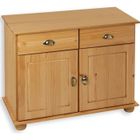 IDIMEX Buffet COLMAR commode bahut vaisselier meuble bas rangement avec 2 tiroirs et 2 portes, en pin massif teinté et ciré