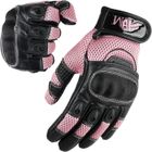 ADM. Gants Femme Moto Scooter iTouch Homologués CE En Cuir + Logo Motard Gants Souples Tactiles & Respirants - Noir & Rose