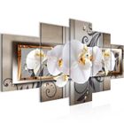 Runa art Tableau Décoration Murale Fleurs D'orchidée 200x100 cm - 5 Panneaux Deco Toile Prêt à Accrocher 206251a