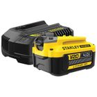 Pack batterie 18V 4 Ah + chargeur 2A - Stanley Fatmax - Compatible avec la gamme STANLEY FATMAX V20 - SFMCB14M1-QW