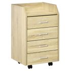 Vinsetto - Caisson de bureau - Panneaux de particules - 40x36x65cm - Bois naturel