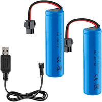 YUNIQUE FRANCE 2 Pieces Batteries 3.7V 1200mAh avec câble de charge USB, prise SM-2P, compatible avec DE45 DE42 1 :14 Off-Road