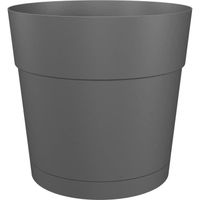 Pot à fleurs et plantes rond CAPRI LARGE - Plastique - Réservoir d'eau - diamètre 35 cm - Anthracite - ARTEVASI