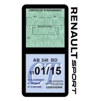 RENAULT RS VD13-N Noir étui assurance compatible avec RENAULT adhésif Pare Brise Marque Francaise ASSURDHESIFS STICKERS AUTO RETRO