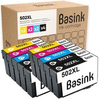 Basink Cartouche d'encre Compatible avec Epson 502XL Pack 10 pour XP-5100 XP-5105 XP-5150 XP-5155 WF-2860 WF-2865 WF-2880 WF-2885