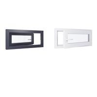 Fenetre PVC - LxH 900x400 mm - Triple vitrage - Blanc intérieur - Anthracite extérieur - Ferrage Droite