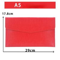 couleur A5 rouge Pochette en cuir A4 pour dossiers et données, sac à documents, porte-documents à la mode, po