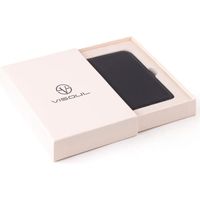 VISOUL Coque en cuir de fibre de carbone pour iPhone 12 Mini jaune