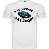 Tee shirt homme rugby "PAS L'TEMPS J'AI RUGBY" | t-shirt homme thème humour Rugby XV 15