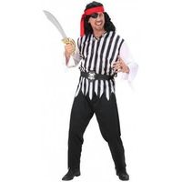 Déguisement pirate homme - WIDMANN - Chemise, pantalon, ceinture, bandeau - Noir, blanc, rouge
