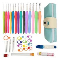 Set De 4 Aiguilles à Crochet En Aluminium Avec Poignée Confort - Tailles 2, 3, 4, 5 Mm