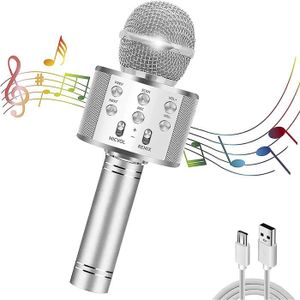 MICRO - KARAOKÉ ENFANT Micro Karaoke sans Fil, 4 en 1 Microphone Karaoké 