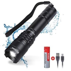 Zerone Lampe Frontale et Feu Arri/ère LED Lumi/ère Lampe Torche avec Feu Arri/ère de V/élo USB Rechargeable Lampe Frontale Puissante avec Batterie 3,7 V 1200 mAh Int/égr/ée 3 Modes de Luminosit/é Etanche