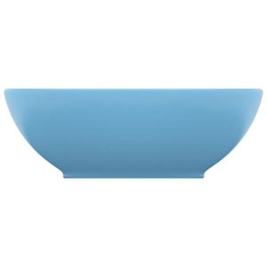 LAVABO - VASQUE Lavabo ovale en céramique de luxe Bleu clair mat 4