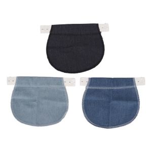 Kit 3 Extensions De Pantalon Ajustables Pour Femmes Enceintes - Noir, Bleu Foncé, Gris, Taille Unique