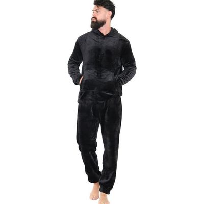 A2Z Heren Pyjama Zacht Warm Vlies Twosie Volwassenen Capuchon - PJS 217 Grey XXL