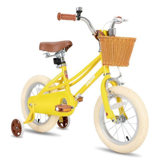 Vélo Enfant JOYSTAR Pluto 12 Pouces – Pour 2-4 Ans, Avec Roues Stabilisatrices, Panier Et Autocollants DIY (violet)