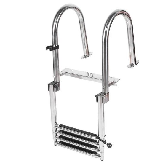 Échelle De Bateau Pliable 4 Marches En Acier Inoxydable – Pour Plateforme De Bain, Yacht, Piscine Ou Ponton