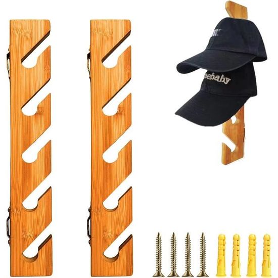 Support De Casquettes Pour 16 Chapeaux - Adhésif Ou Vis Inclus - Pour Mur, Placard, Porte - Sans Installation