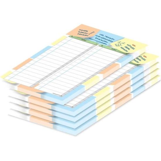 Lot 4 Blocs-Notes Magnétiques Frigo Fruits – Liste Courses & To-Do Colorée, 60 Pages, Aimant Puissant, Motifs Citron Ananas Pastèque Avocat