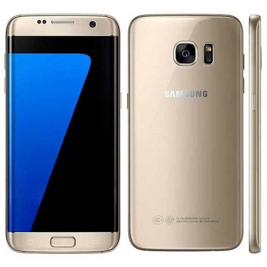 5.5'Samsung Galaxy S7 Edge G935F(32GB) D'or- téléphone d'occasion (écouteur+chargeur Européen+USB câble+boît
