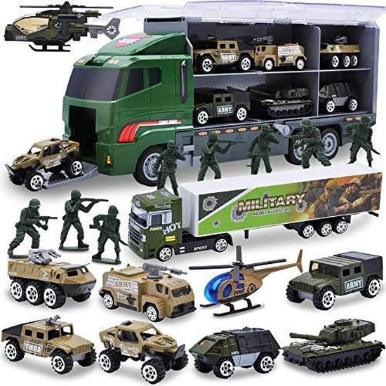 Jouets Véhicules Militaires 6 Pièces - Tank, Jeep, Hélicoptère - 1:87 - Alliage Zinc Et Plastique - Cadeau Enfant