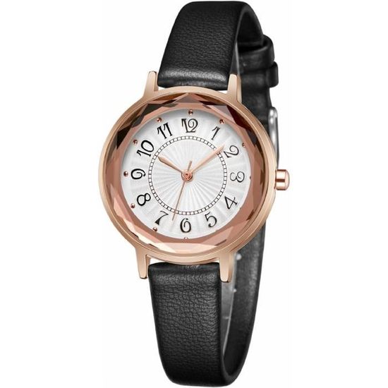 Montre Femme Élégante Avec Fleurs Et Diamants - Cadran Ronde, Bracelet Acier Inoxydable, Étanche 3ATM - Idéal Cadeau Saint-Valentin Ou Anniversaire