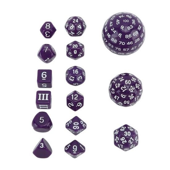 Jeu De Dés En Métal DRFEIFY - 7 Dés Portables Avec Gros Chiffres Pour Jeux De Société