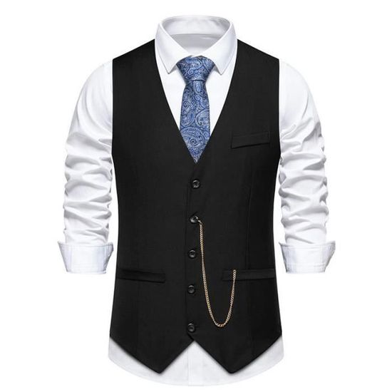 Gilet Col V Gentleman Gilet En Laine Homme Col V - Gilet Sans Manches Boutonné Style Gentleman Gilet Gentleman Classique