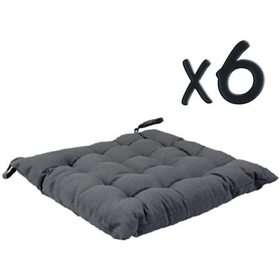 Lot de 6 coussins de chaise blancs 31 x 39 cm TOLVE