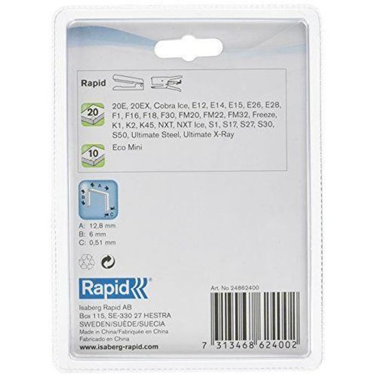 Rapid Agrafes En Fil Souple Standard N°26, Longueur 6 Mm, 15 000