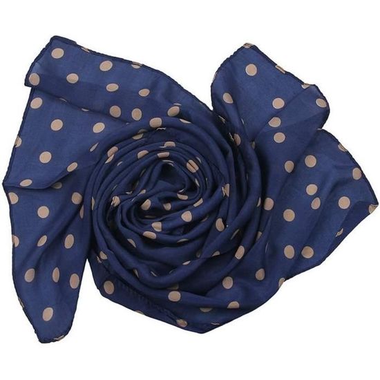 Foulard Carré 100% Soie – Bleu à Pois – Homme/Femme – SC20-BE