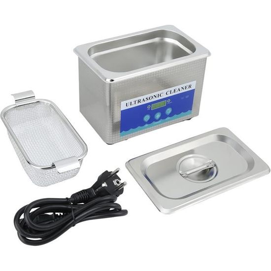 Nettoyeur à Ultrasons Professionnel 47 KHz - Bac En Acier Inox 304 De 300 Ml - Pour Bijoux, Lunettes, Prothèses Dentaires - 4 Modes (2 à 10 Min) - 5