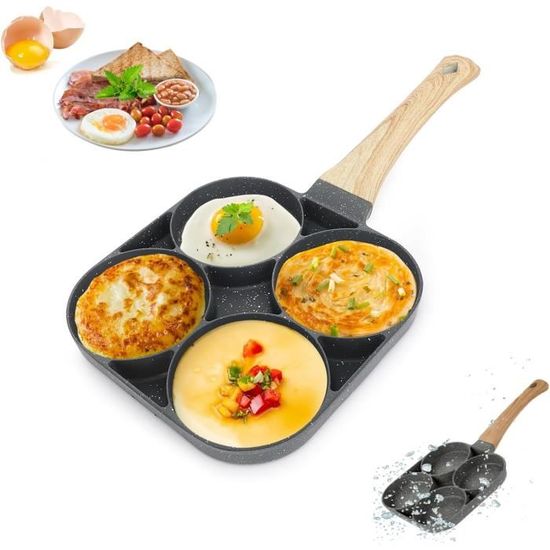 Umllpet Poêle anti-adhésive pour crêpes et œufs frits – 4 trous Umllpet Poêle anti-adhésive pour crêpes et œufs frits – 4 trous