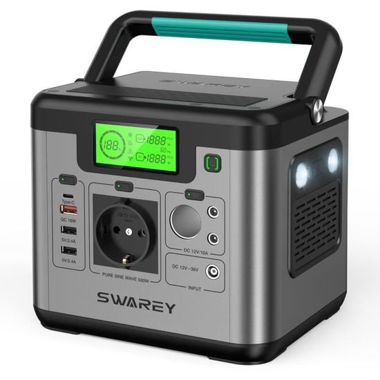 SWAREY S500 Générateur Portable 220V Puissante Station D'Énergie 518Wh 144000mAh énergie de Secours Mini Taille