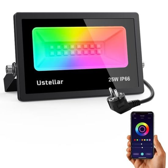 Ustellar Projecteur LED Ext rieur RGB Contr l par APP Projecteur