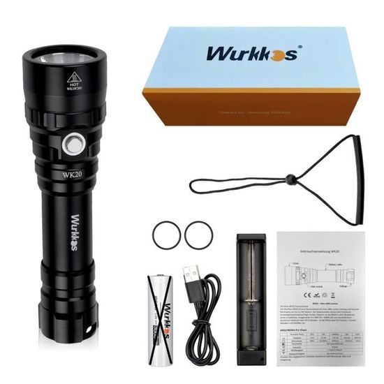Lampe de poche - RU Espagne - Modèle FL0001 - Étanche IPX8 - Torche